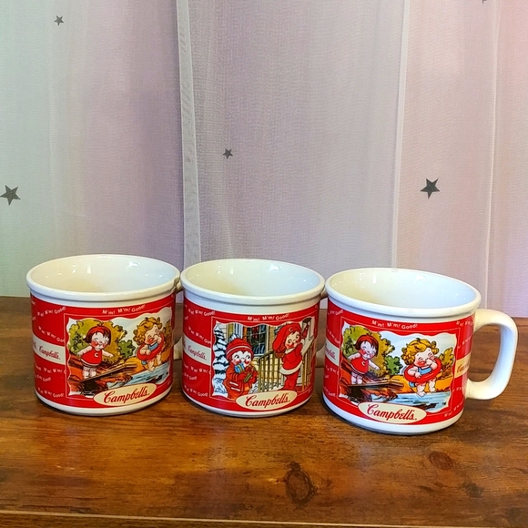 Vintage 1998 Campbell Soup Mugs Set of 3 - Picture 4 of 8